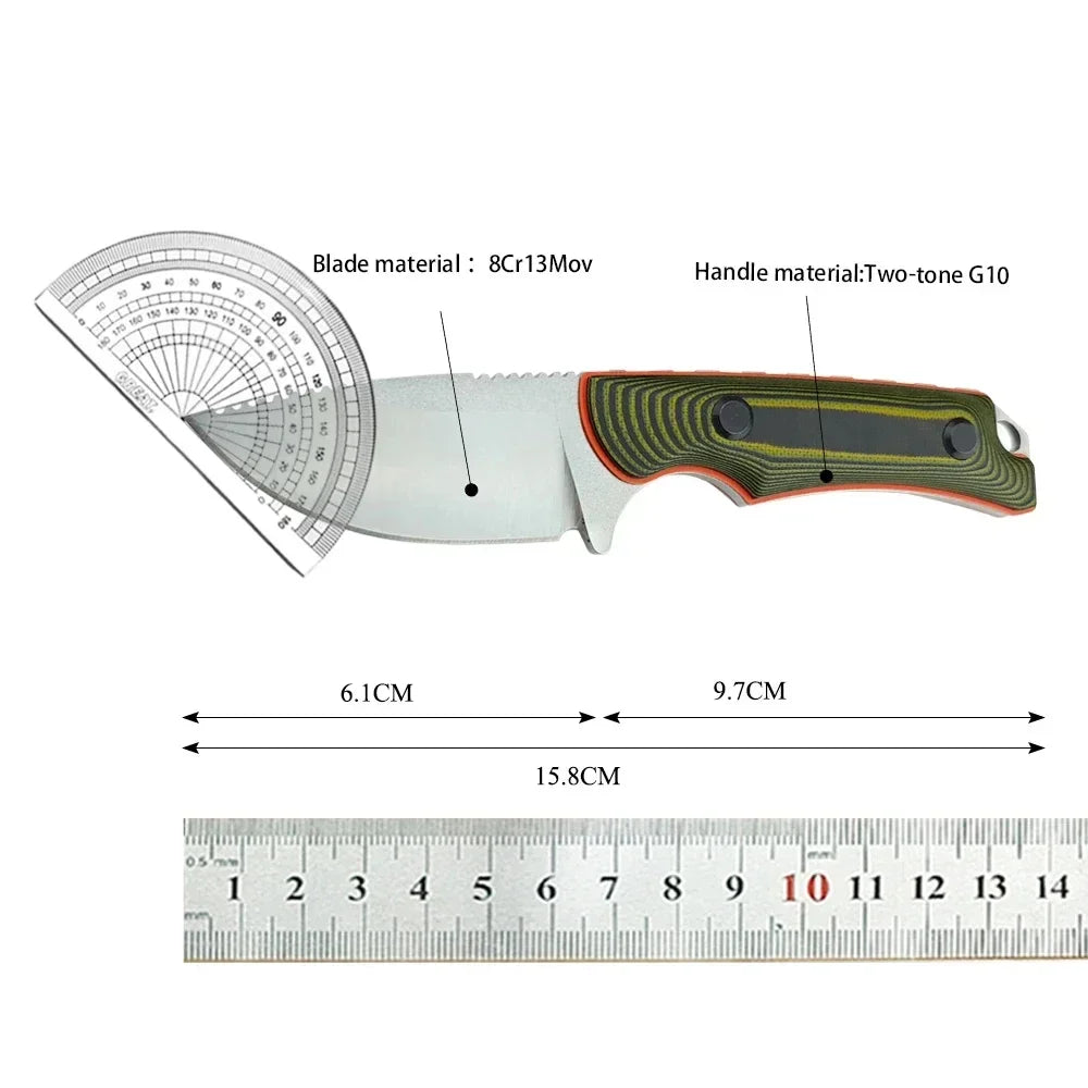 DIY Supplies Outdoor Fixed Blade Knife With Kydex Sheath G10