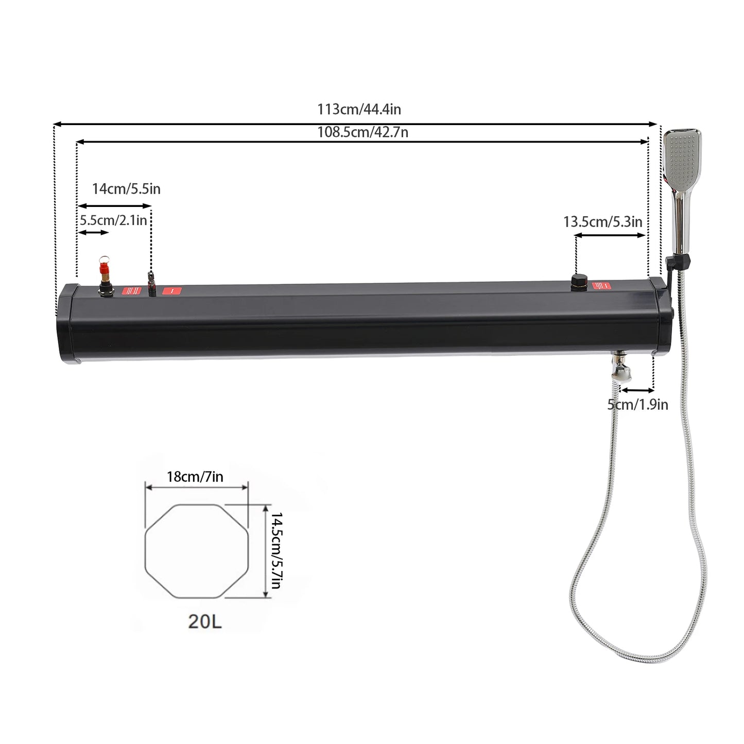 Portable Pressurized Camping Shower With Handheld Showerhead