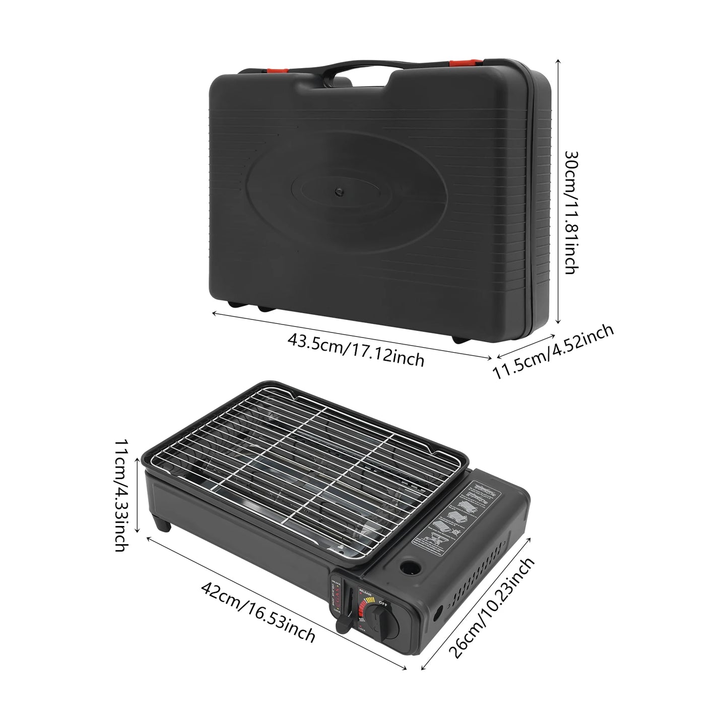 Portable Gas Barbecue Stove For Camping With Carrying Case