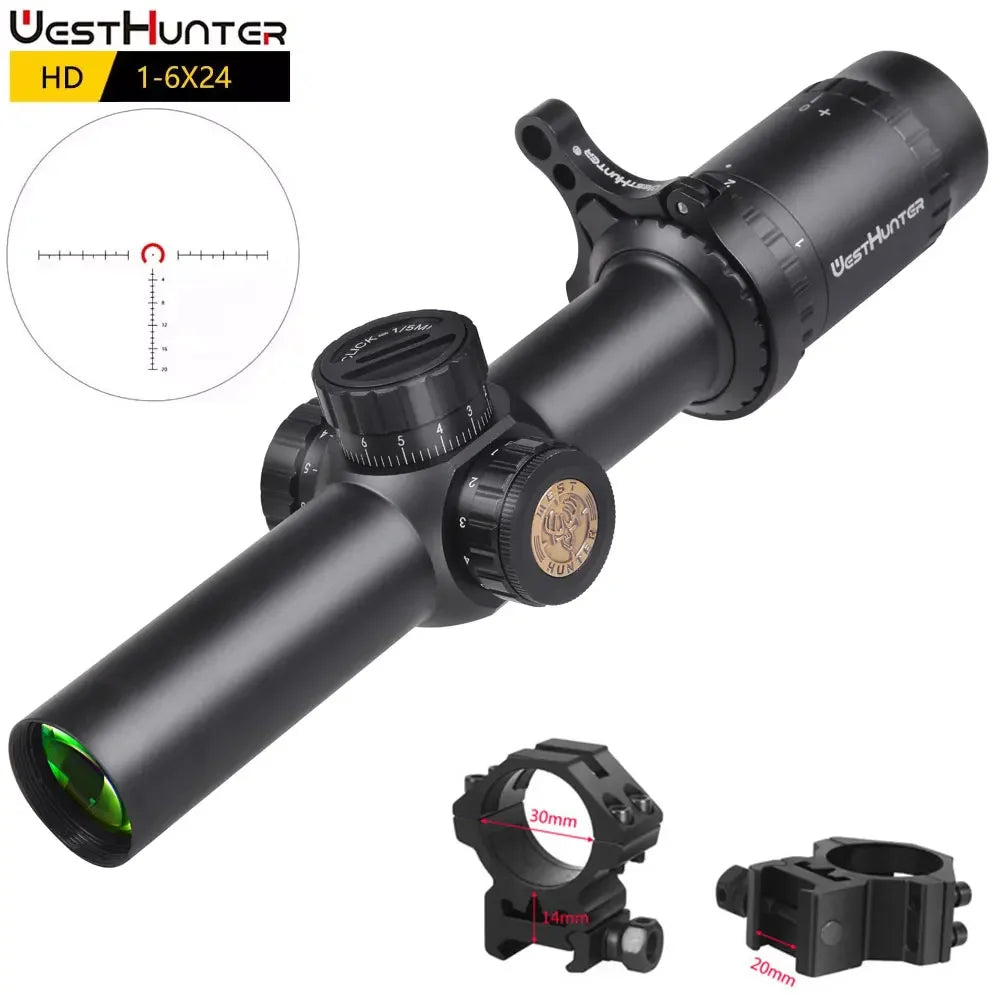 WestHunter HD 1 to 6x24 IR LPVO Riflescope Illumination