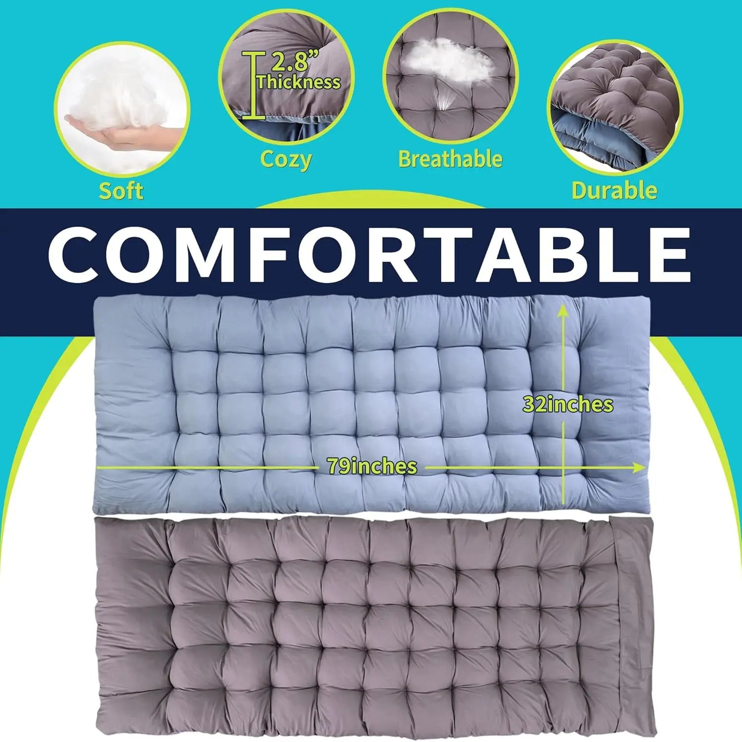 XMSJ Camping Cot With Mattress Folding Cot Heavy Duty