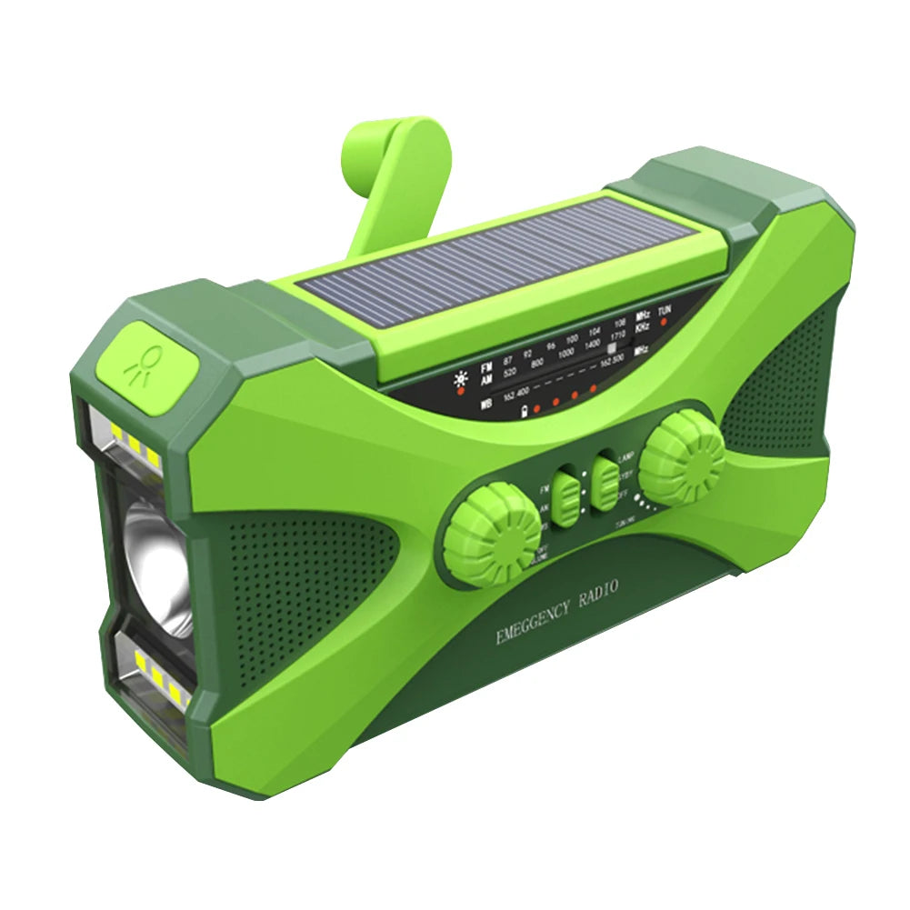 Hign-concerned Portable 10000mAh Solar Hand Crank Emergency Radio Charger