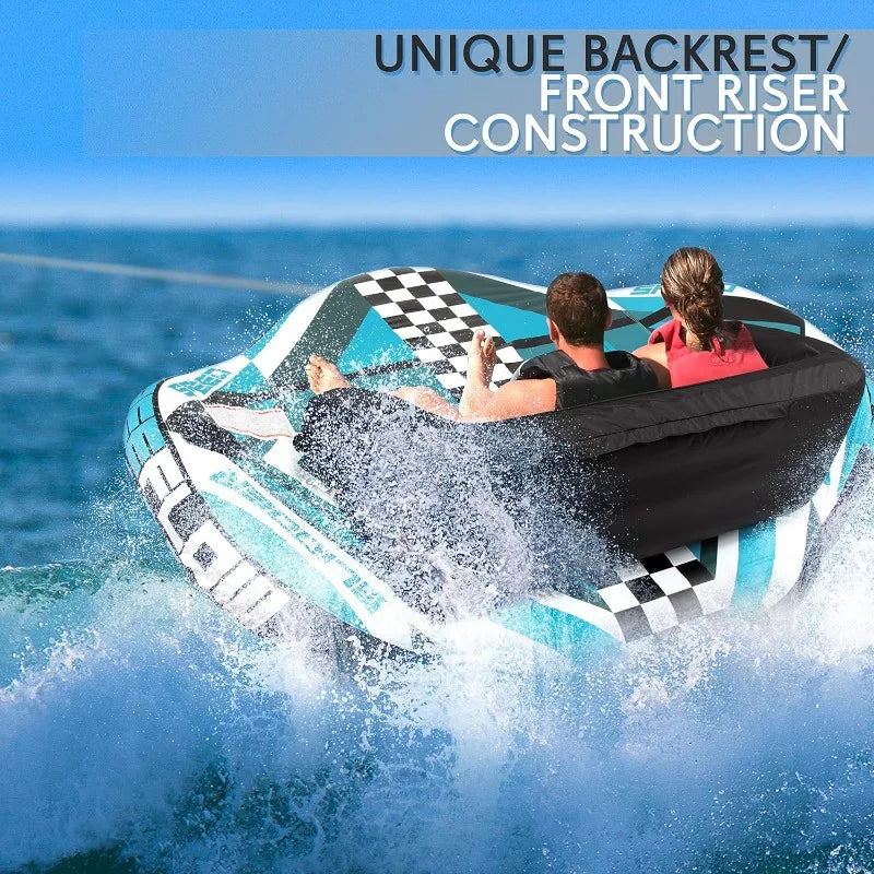 High Concerned Inflatable Towable Tube For Boating 2 Rider Capacity