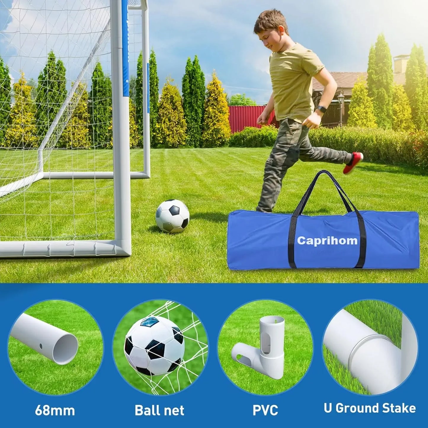 XMSJ Backyard Soccer Goals With Nets Training Equipment