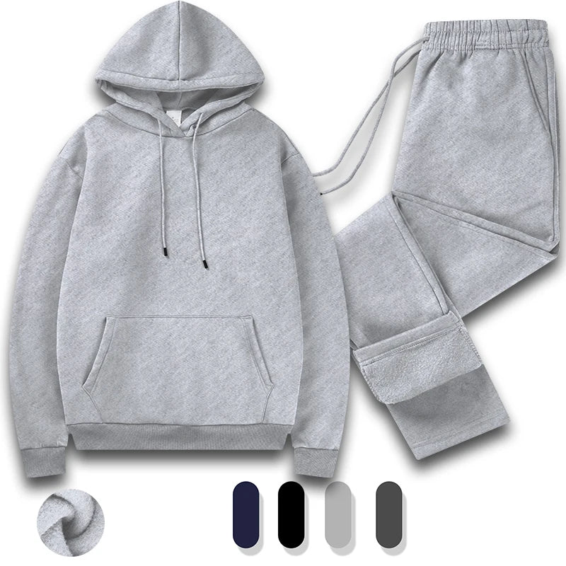 Mens Two Piece Hooded Tracksuit Activewear For Gym Training
