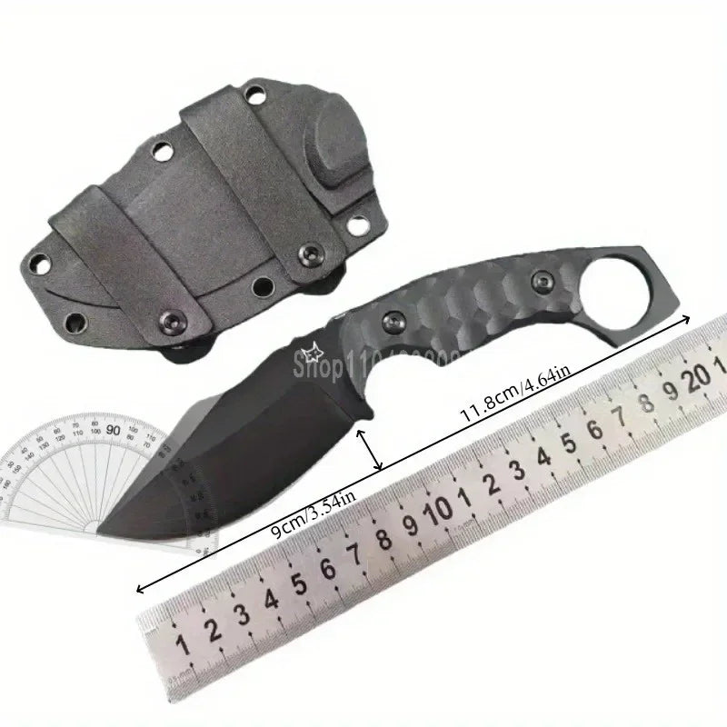 DIY Supplies Outdoor Hunting Knife With Sheath Finger Ring