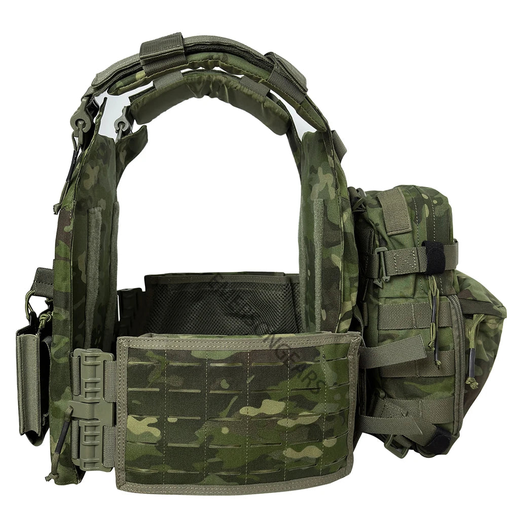 1000 D Nylon Quick Release adjustable laser cutting vest with Hydration Backpack and triple magazine pouch Tatcial combat set