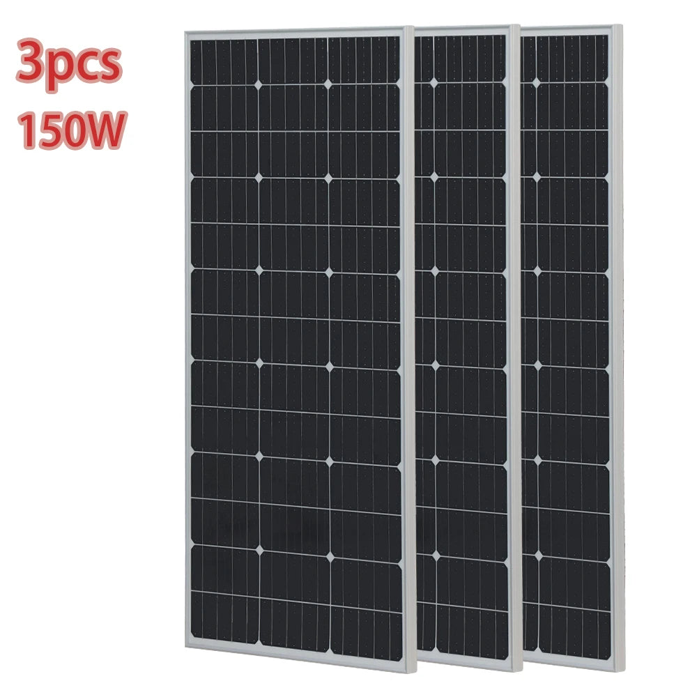 1500W Solar Panel Charger 150W 300W 450W for Battery Generator Power Station Home RV Camping Marine Rooftop Off-Grid Application