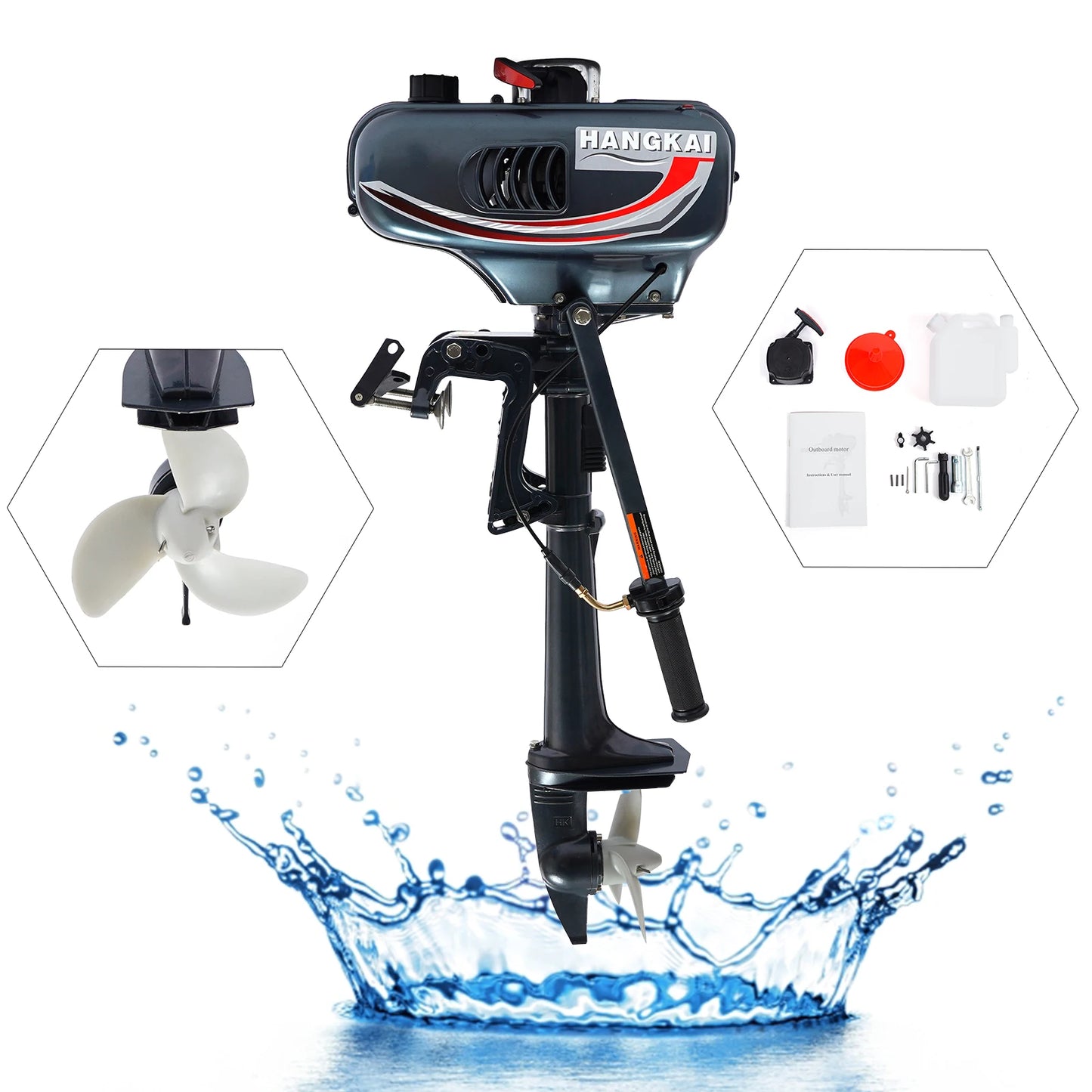 Hign-concerned 3.5HP Portable Gasoline Outboard Motor With Adjustable Tilt