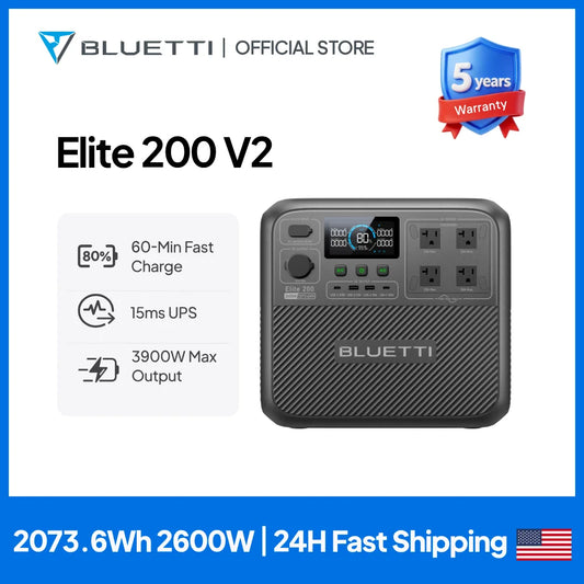 BLUETTI Elite 200 V2 Portable Power Station | 2600W 2073.6Wh【Brand New】