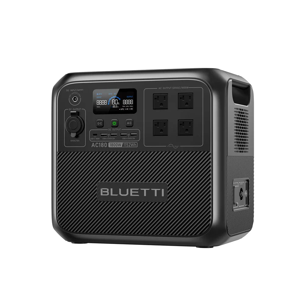 【Brand New】BLUETTI AC180 1152Wh 1800W Portable Power Station LiFePO4 Solar Generator 3500+ Cycles For Camping Hiking Fish