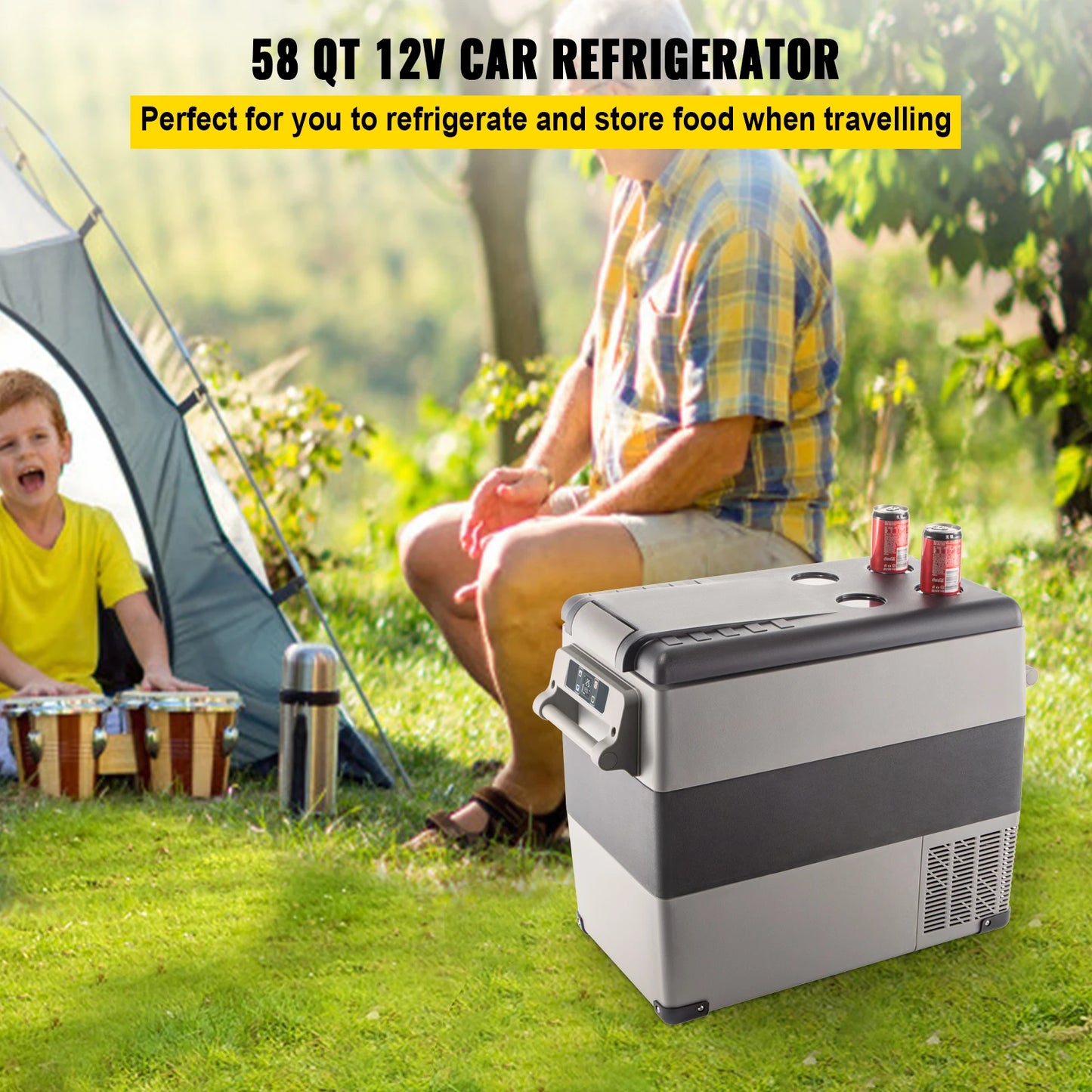 SucceBuy Car Refrigerator Portable Mini Fridge Freezer Cooler