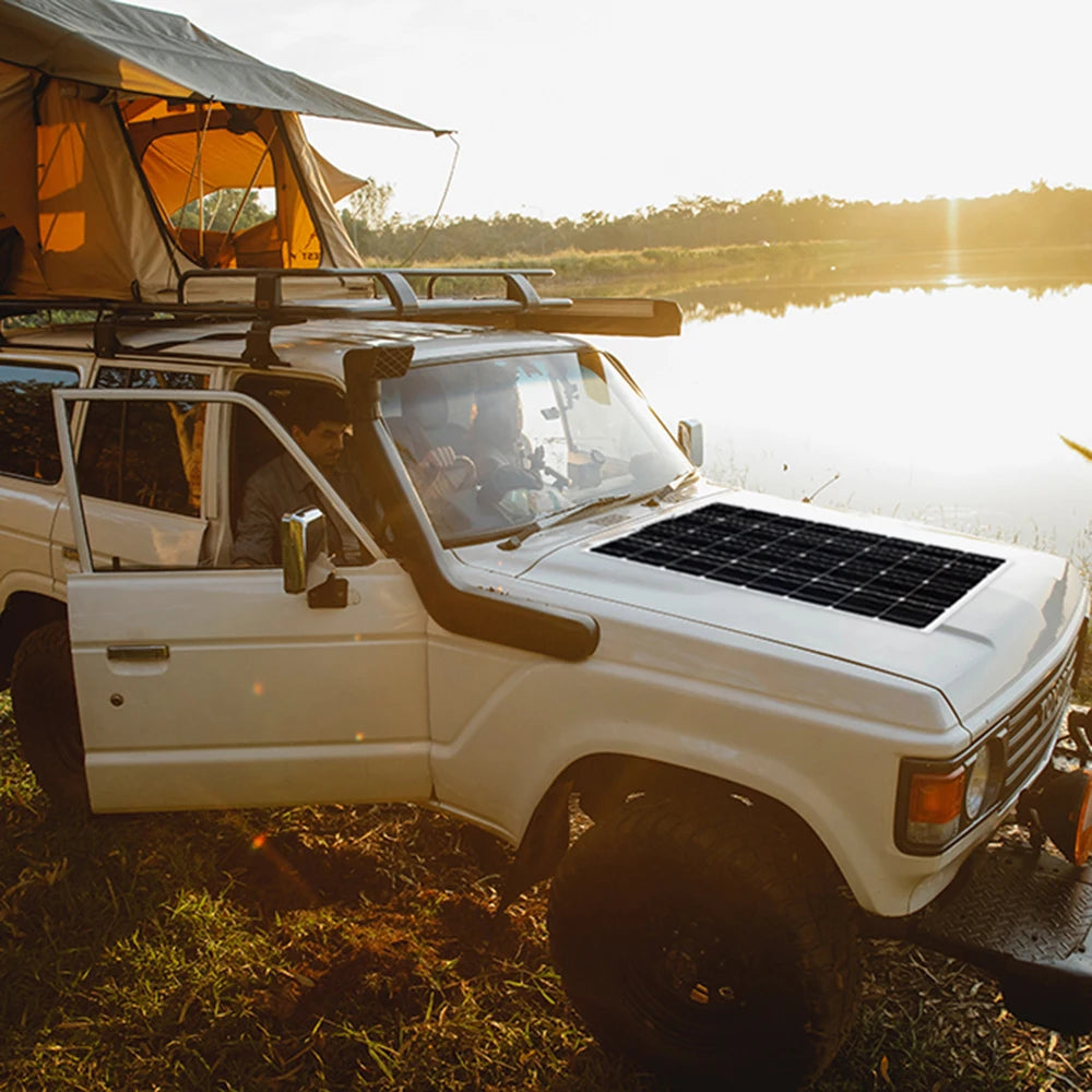 Flexible 100w Solar Panel 12V Monocrystalline Silicon waterproof for home outdoor battery charger RV Boating Camping hiking Car