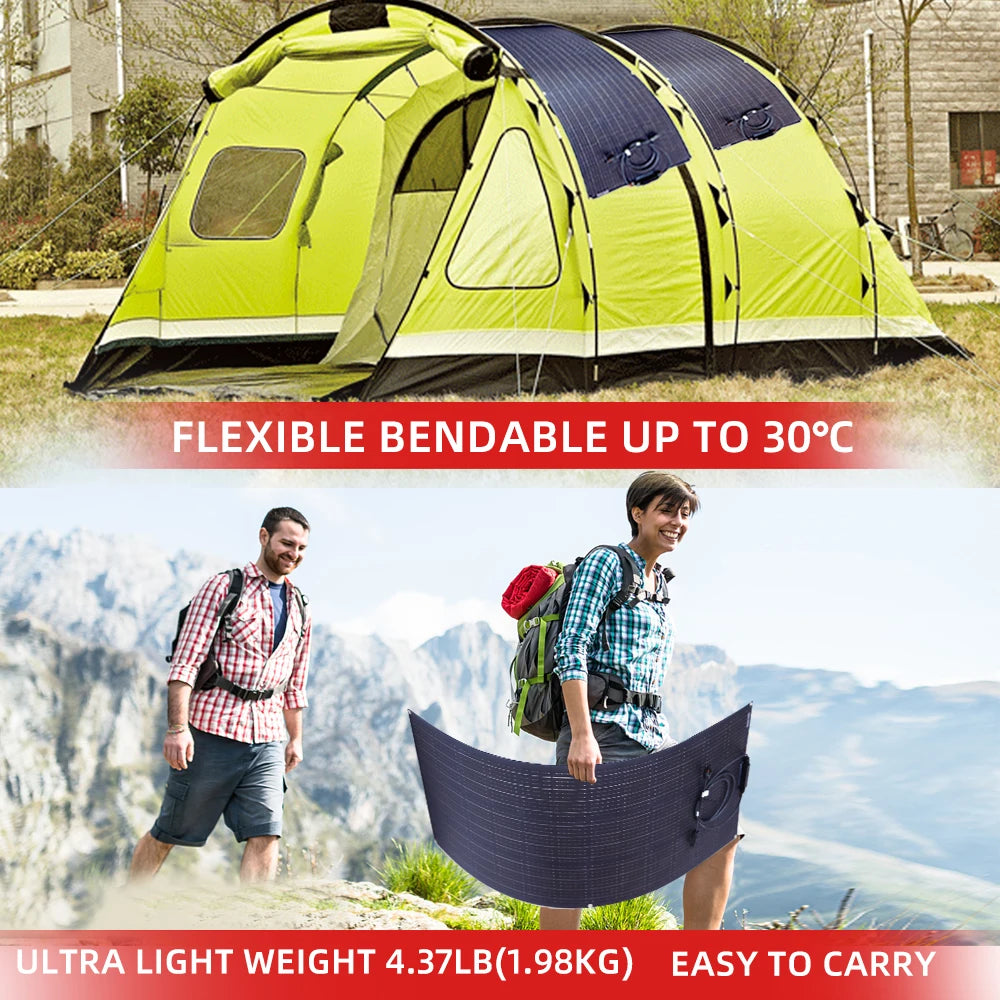 Solar Panel 330W 440W 220w 110W Flexible Panel Solar ETFE Film Coating Monocrystalline Solar Cell 1000w 12V Battery Charger