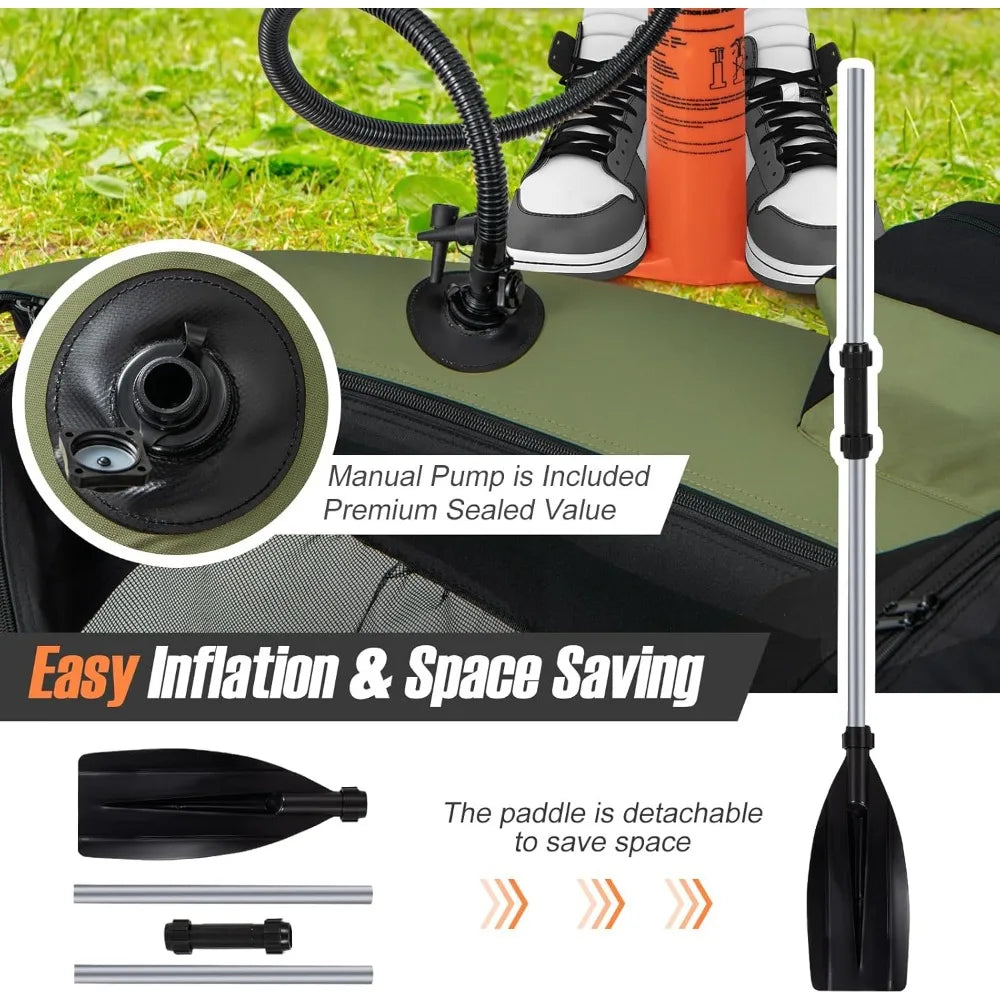 YTYIN Fishing Float Tube Inflatable Belly Boat For Adults Pump