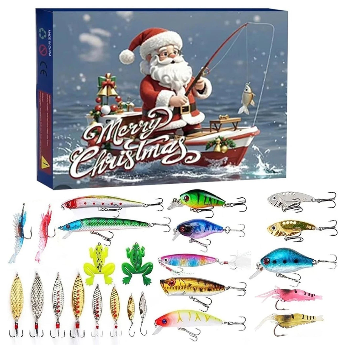 Alloet Advent Calendar Fishing Tackle 24 Day Lures Kit