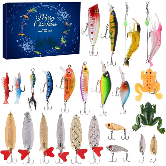 Alloet Advent Calendar Fishing Tackle 24 Day Lures Kit