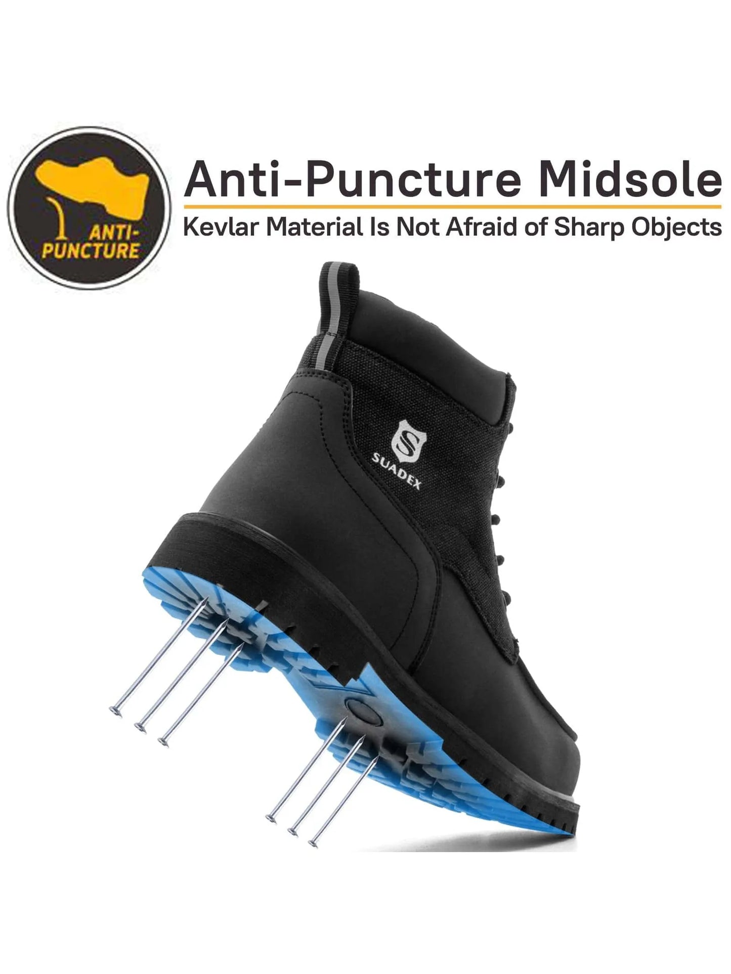 SUADEX Steel Toe Work Boots Waterproof Safety Shoes