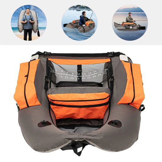 Portable Inflatable Fishing Boat Raft With Adjustable Outdoor Angle Backrest