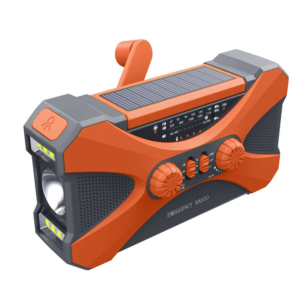 Hign-concerned Portable 10000mAh Solar Hand Crank Emergency Radio Charger