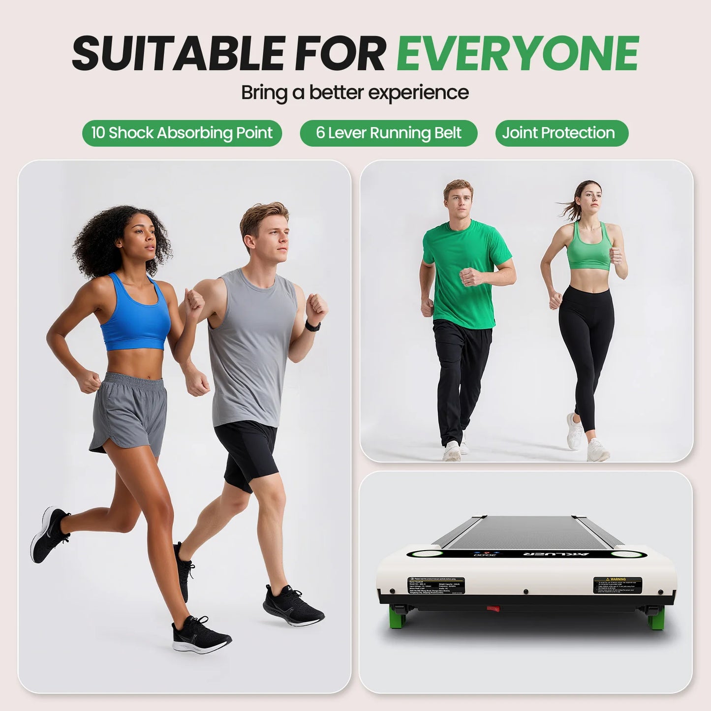 AKLUER 4-In-1 Under Desk Treadmill With Incline LED Display