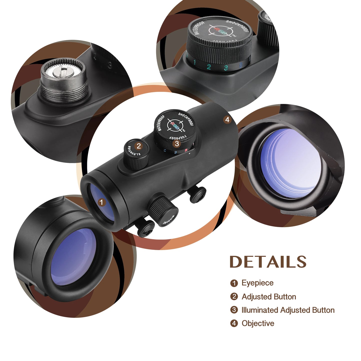 Function 5 MOA Dot Sight Reflex Rifle Scope 1X Optics