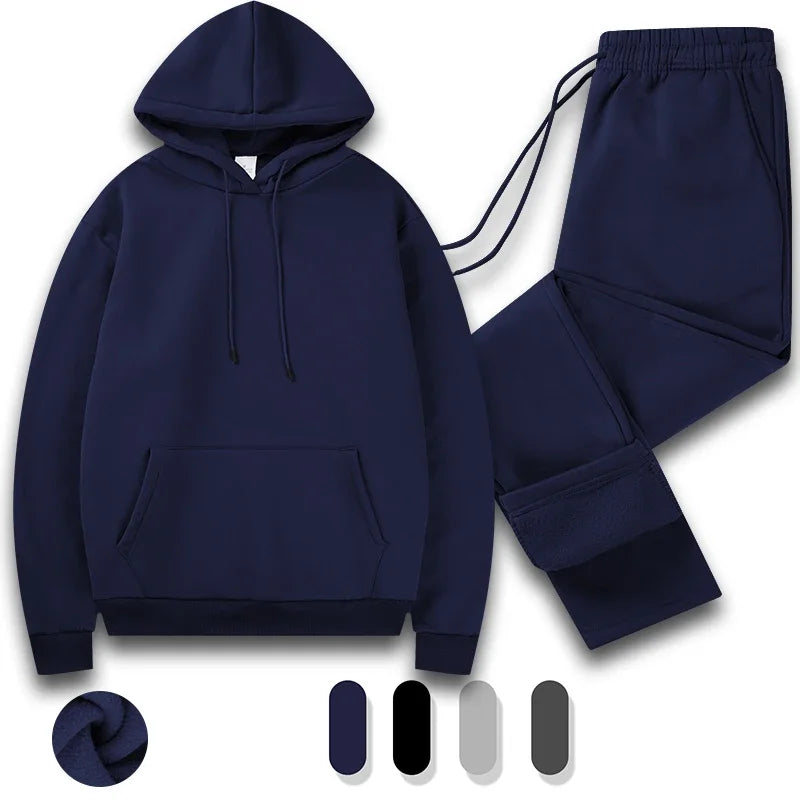 Mens Two Piece Hooded Tracksuit Activewear For Gym Training