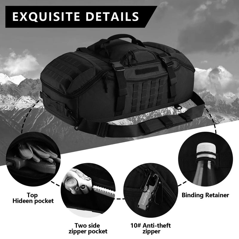 LQARMY Molle Tactical Duffle Bag For Camping And Hiking
