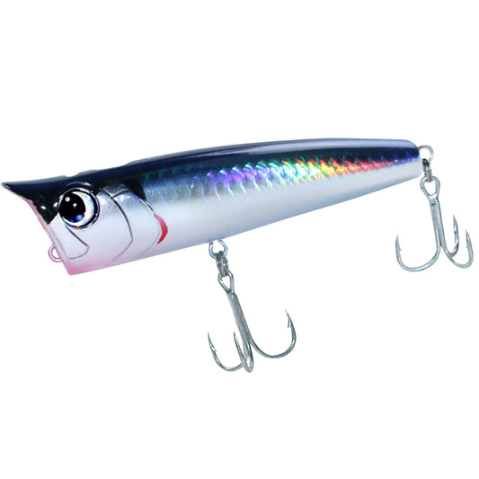 Popper Fishing Lure with Hook Floating Fishing Lure 3D Eyes Artificial Wobbler Swimbait for Freshwater Saltwater Surface Fishing