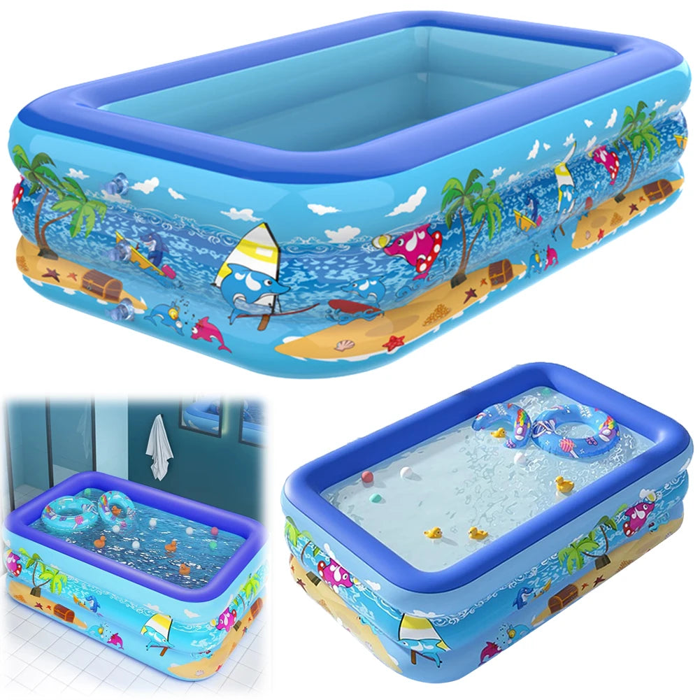 ALLOYSEED Baby Bath Tub PVC Thickening Pool Cartoon Pattern Water Play