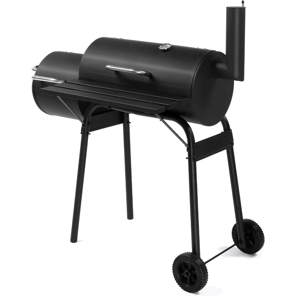 Barbecue Smoker Grill With Offset Smoker And Wheels Backyard Patio