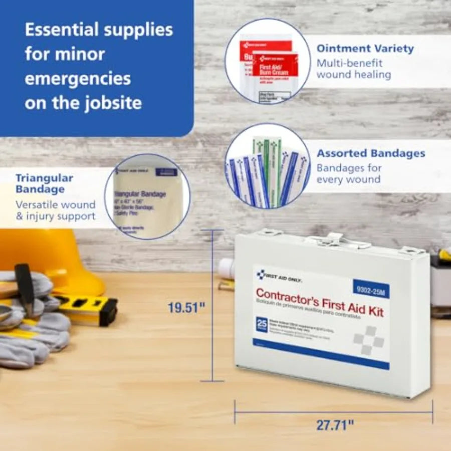 Contractor First Aid Kit For Job Sites And Vehicles 178Piece
