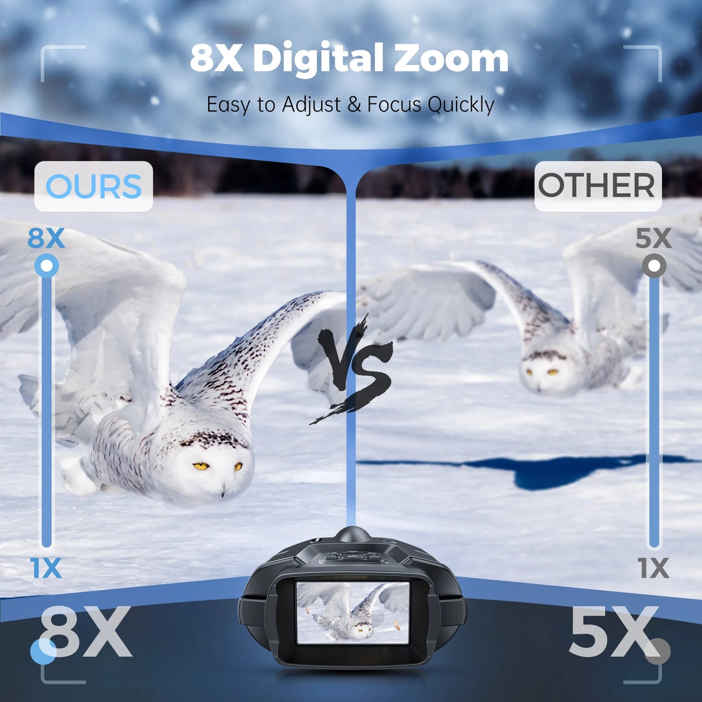 4K Night Vision Binoculars With Infrared Light And 8X Zoom