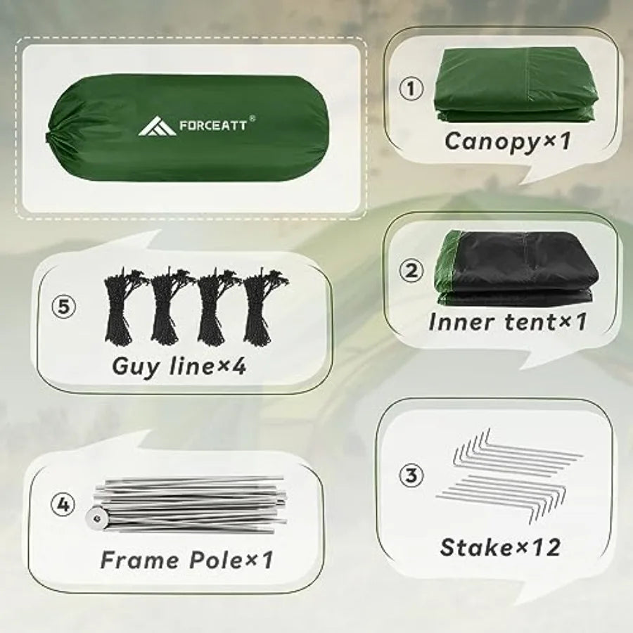 3 To 4 Person Camping Tent Waterproof Windproof Lightweight Backpacking