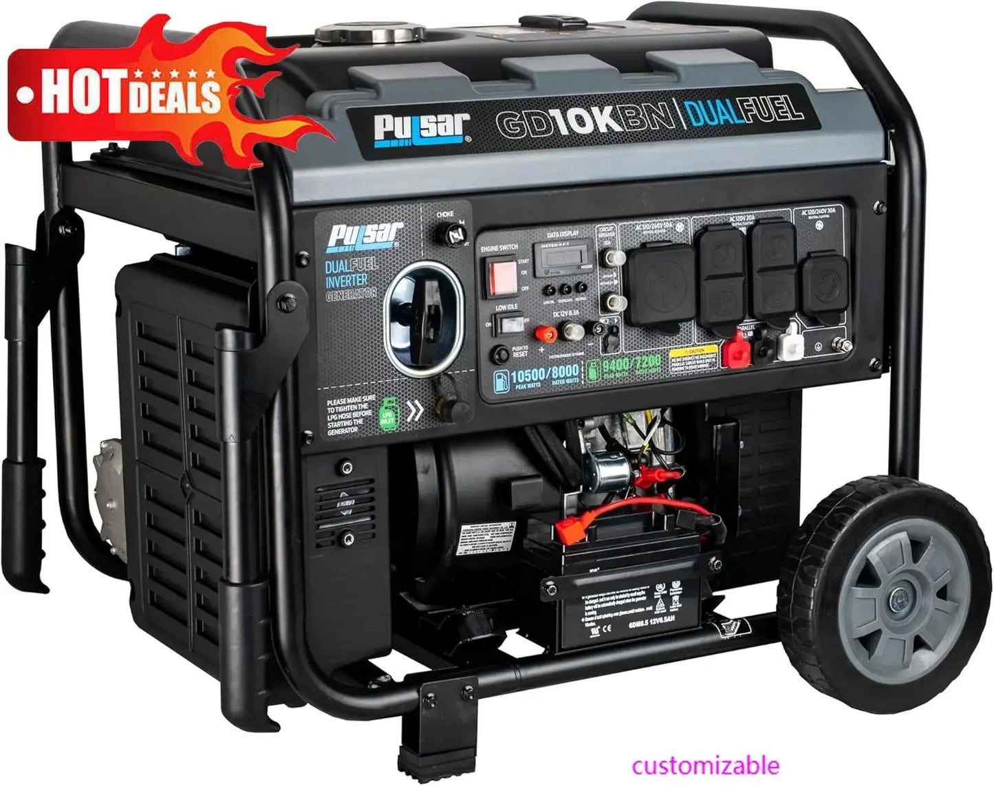 10500W Dual Fuel Portable Inverter Generator GD10KBN