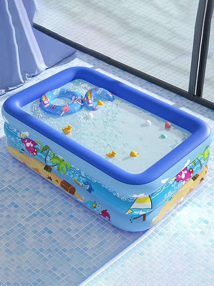ALLOYSEED Baby Bath Tub PVC Thickening Pool Cartoon Pattern Water Play