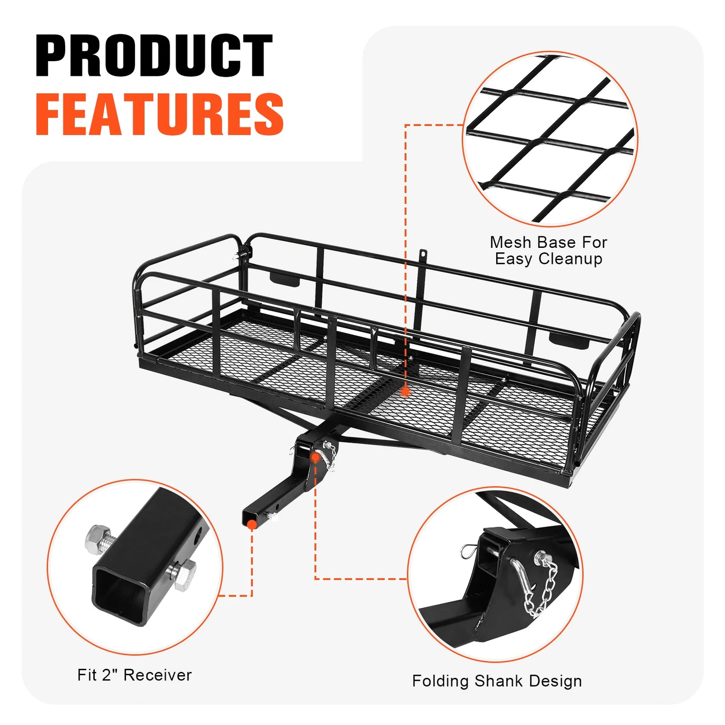 APWIKOGER Rear Luggage Basket Cargo Carrier Hitch Mount For SUV
