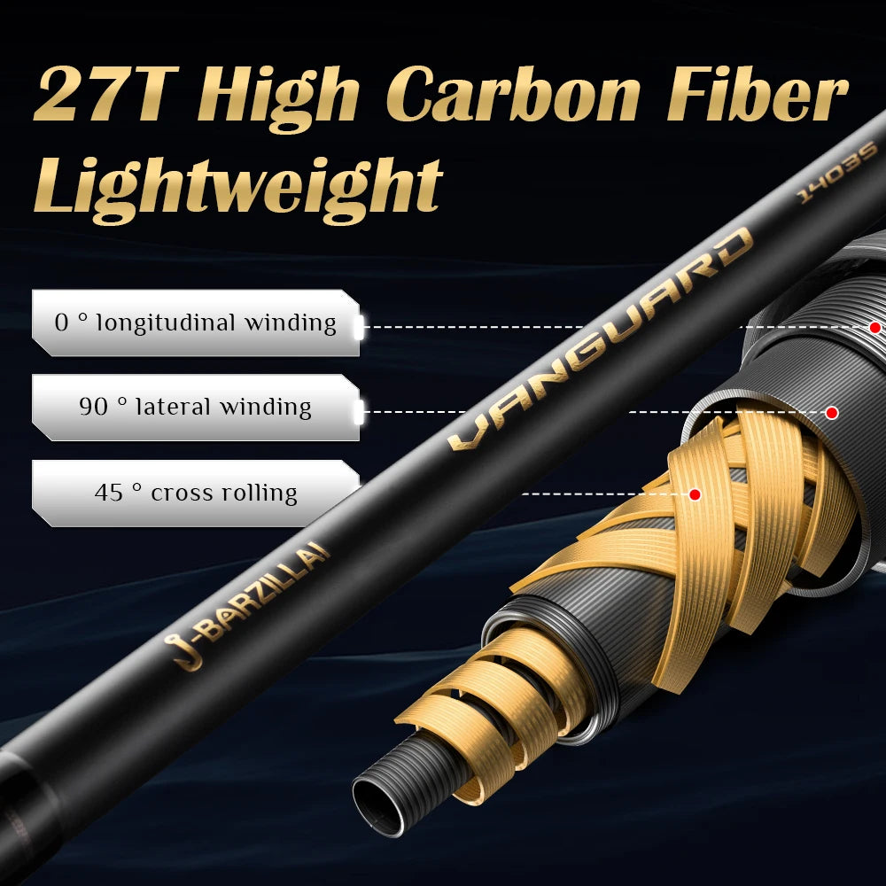 J-BARZILLAI Vanguard Carbon Surf Spinning Rod Ultra Light Sensitivity Graphite