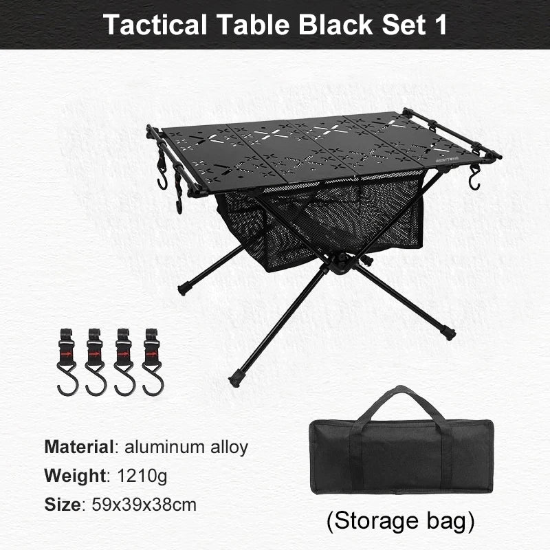 WEST TUNE Portable Folding Camping Table Aluminum With Mesh Bag