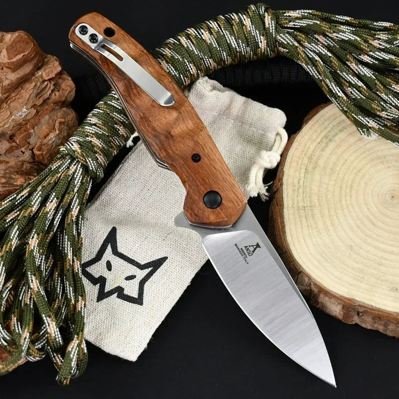 DIY Supplies D2 Steel Folding Knife With Rosewood Handle