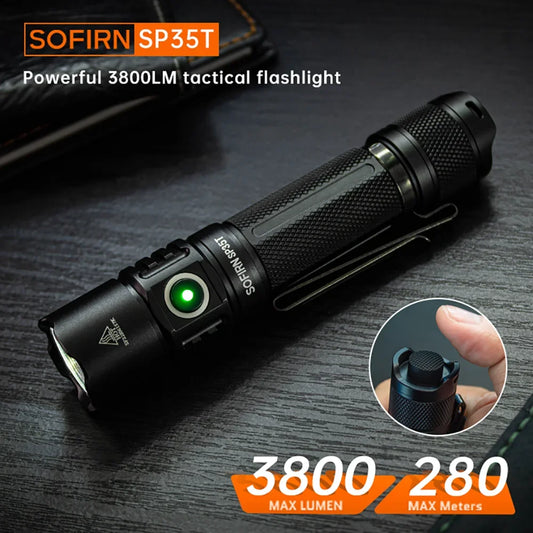 Sofirn SP35T 3800lm Tactical Flashlight USB C Rechargeable Torch