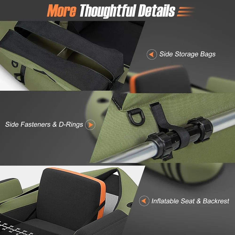 YTYIN Fishing Float Tube Inflatable Belly Boat For Adults Pump