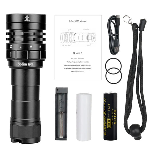 Sofirn SD05 Dive Flashlight XHP50 3000 Lumen Underwater Torch