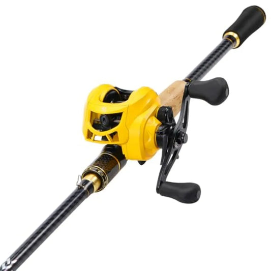 Baitcasting Fishing Rod and Reel Combo, Carbon Glass Fiber Composite