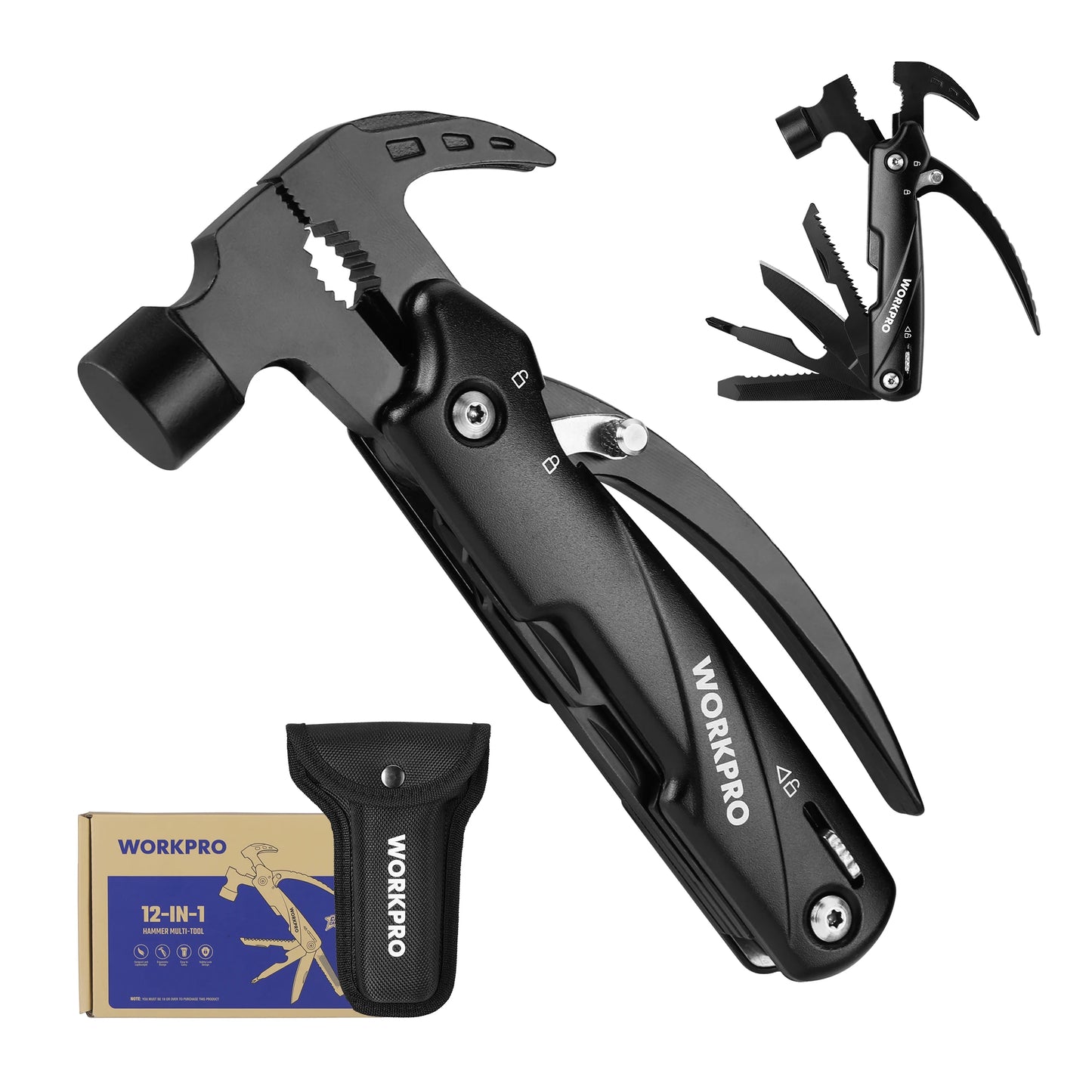 WORKPRO 12 In 1 Hammer Multitool Claw Hammer Outdoors