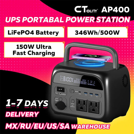 CTOLITY AP400 500W Solar Generator Portable Power Station