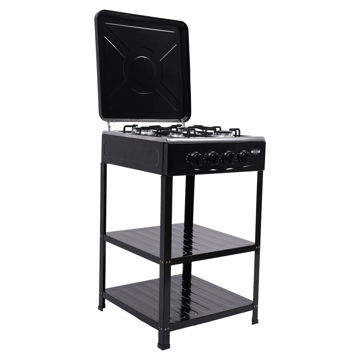 4 Burner Portable Gas Stove Grill Windshelter For Family Camping