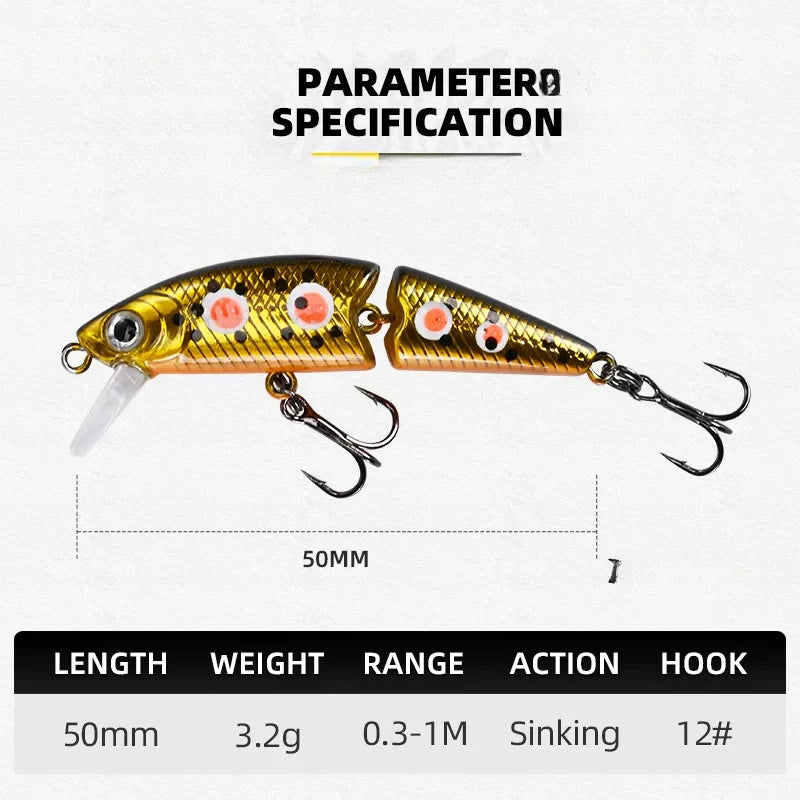 BLUX Minnow Joint 50S Sinking Swimbait Lure For Pike Bass