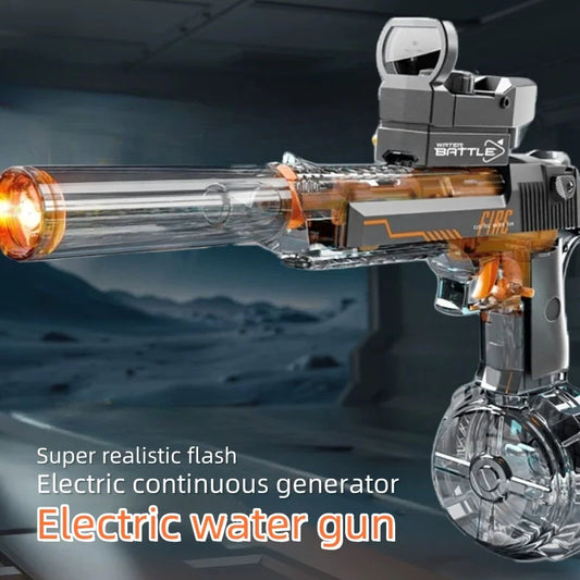 Electric Water Spray Gun With Flow Sensing Light Toy