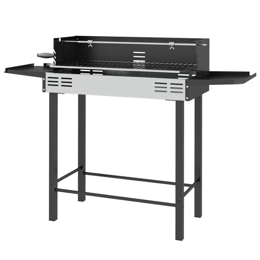 Hign-concerned BBQ Rotisserie Charcoal Grill With 3 Level Shelves